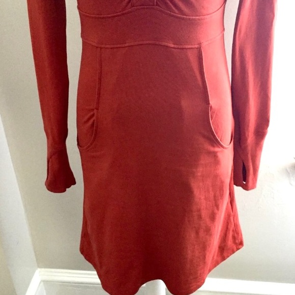 Athleta Cosy Up Snap Button Front Rust Dress XXSmall - Picture 4 of 10